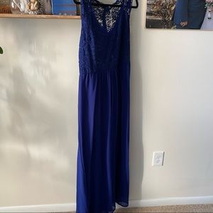 NWT Blue Formal Gown Sz. 14 Lace Top